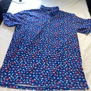 White Water Polo Men's L Flags Golf, USA , Red White Blue Unique 319